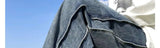 American High Street Jeans Men's Striped Patchwork Denim Pants Summer Loose Straight High-end Retro Versatile Wide-leg Trousers