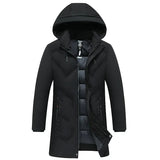 Men's Thicken Outwear Parkas Top Quality New Clothing Fashion Brand Hooded Casual Fashion Long Jackets Winter Windbreaker Coats