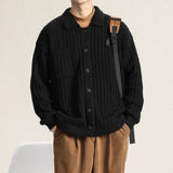 American Cargos Knitted Men Cardigan Luxury Trendy Textured Long Sleeve Button-down Sweater Coats Premium Quality Knitwear M-3XL