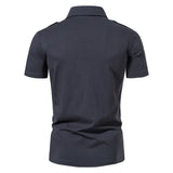 New High Quality Men Solid Color Shirts Summer Short Sleeve Casual Shirt Cotton Slim Fit Chemise Homme Men Clothing S-XXL