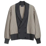 Light Mature Style Autumn Winter New Cardigan Men British Retro College Style Knitted Jacket Contrasting Suit Collar Sweater