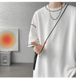 Summer Short Sleeve T-shirt Men Fashion Oversized Black T Shirt Men Streetwear Hip Hop Loose O-Neck White Tshirt Mens Top S-2XL