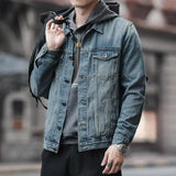 Button Men's Denim Jacket Loose Male Jean Coats Korea Washed In Lowest Price Korean Popular Clothes Designer Clothing Size L Y2k