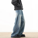 American Style Vintage Casual Wide-leg Mopping Jeans Men Loose Denim Trousers Neutral Jeans Streetwear Men Women Jeans Pants