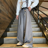 Grey Suit Pants Men Fashion Society Mens Black Dress Pants Korean Loose Casual Wide Leg Pants Mens Office Formal Trousers 4XL