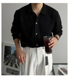 New Korean Luxury Men Cardigan Trendy Textured Long Sleeve Buttoned Korean Leisure Sweater Coats Premium Quality Knitwear M-3XL