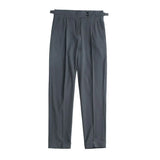 Men's Luxury Button-down Draped Baggy Suit Pants Casual Solid Color Straight Premium Elegant Dress Pants New Spring