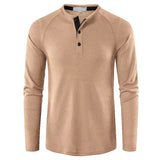 Autumn And Winter New Men's T-shirt Europe And The United States Men's Solid Color Long Sleeve Undershirt Henry Shirt Men