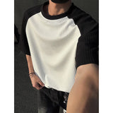 Summer Short Sleeved T-shirt Men Casual White T Shirt Men Streetwear Korean Loose Pleated T Shirt Mens Top Large Size 5XL