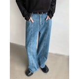 Baggy Blue Jeans Men Oversized Retro Straight Jeans Men Streetwear Korean Loose Wide Leg Jeans Mens Denim Trousers M-2XL