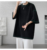 Summer Short Sleeve T-shirt Men Fashion Oversized Black T Shirt Men Streetwear Hip Hop Loose O-Neck White Tshirt Mens Top S-2XL