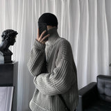 Turtleneck Pullover Men's Long Sleeve Rollneck Sweater Autumn Winter Mens Casual Korean Style Fashion Warm Knitted Sweater