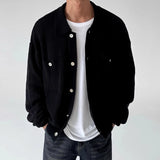 New Japanese Fashion Men Cardigan Jackets Light Luxury Knitted Button-down Long Sleeve Sweater Coat Premium Solid Color Knitwear
