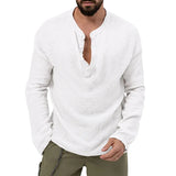 Spring and Autumn New Men's Shirt Casual Seersucker Solid Color Long Sleeve Shirt Loose Style Button Men's Clothing