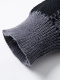 New Popular Autumn Winter Plaid Jacquard Pattern Pullover Sweater Casual Round Neck Contrast Color Knitted Men's Pullover