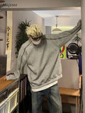 Sweatshirts Men Zipper Spring O-neck Spliced Fashion Casual Loose Daily Couple European Style Streetwear Design Handsome College