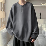 White Long Sleeved T-shirt Men Oversized Fashion Casual V-neck T Shirt Streetwear Korean Loose Pleated T Shirt Mens Clothing