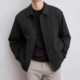 Autumn New Short Men Jacket Korean Fashion Lapel High-end Solid Color Casual Bomber Jacket Coats Men
