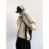 Sports Travel Set Men Lightweight Thin Hooded Charge Jacket+Quick Drying Pocket Drawstring Cargo Pants Suit Summer Outdoor 2-pcs