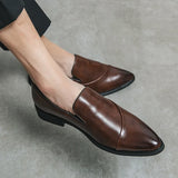 New Men's Formal Elegant Dress Shoes Simple One Step Step Step Men's Leisure Fashion Original Pointed Moccasin Shoes