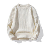 New Solid Color O Neck Mens Sweater Trend High Streetwear Fashion Autumn Knitted Outwear Clothing