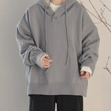 Hoodies Men Simple Loose Oversize M-5XL Preppy Autumn Winter Solid Color Cozy All-match Korean Style Male Knitwear Popular Warm