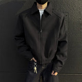 Spring Short Jacket Men Fashion Casual Black Jacket Men Streetwear Korean Loose Bomber Jacket Mens Motorcycle Jackets Coat
