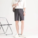 New Summer Men's Casaul Suit Shorts Light Luxury Leisure Non-ironing Straight Korean Style Slim-fit Button-down Pants M-3XL 2025