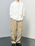 Multi-pockets Cargo Pants Men Casual Simple Personality Handsome American Style Baggy Trousers All-match Streetwear New Popular