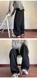 Black Casual Pants Men Fashion Oversized Wide Leg Pants Men Streetwear Hip-hop Loose Pleated Pants Mens White Trousers