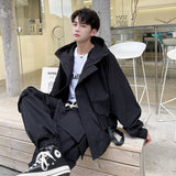 Outdoor Jackets Men Hooded Moto Japanese Style Handsome Pockets All-match Fitness High Street Leisure Autumn Safari Boyfriend