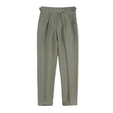 Men's Luxury Draped Baggy Suit Pants Casual Button-down Solid Color Straight Premium Elegant Dress Pants New