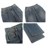 Summer Men Wash Jeans Male New Fashion Straight Wide Leg Baggy Loose Denim Trousers High Street Hot Sale Casual Trousers