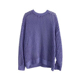 Mens Y2k Hollow Out Outfits See-Through Knit Shirts New Summer Fashion All-Match Casual Geometric Vintage Loose Smock Tops