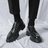Men's Leather Shoes Italian Brand Business Dress Versatile Casual Shoes High Quality Brown Classic Shoes Large Size 38-46