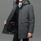 Winter Thick Windproof Big Hood Collar Warm Parka Business Men Waterproof New -40 Degrees Top Men Quality White Duck Down Jacket