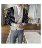 Light Mature Style Autumn Winter New Cardigan Men British Retro College Style Knitted Jacket Contrasting Suit Collar Sweater