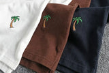 Simple Cartoon Embroidery Polo Shirt Large Size American Retro Casual Lapel Half Button Shirt Summer Youth Short-sleeved Top