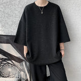 Harajuku Men's Glitter Tee Shirts Summer Short Sleeve Oversized Chic All-match T-Shirts Men Women Korean Daily Loose Tops