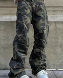 Straight Camouflage Cargo Long Pants For Men Casual Zipper Full Trousers Man Summer Autumn New Fashion Men's Clothing