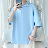 Men Cotton Polo Shirt Summer Breathable Soft Fabric Solid Collared T Shirt Casual Office Wear Classic Design Comfort Fit