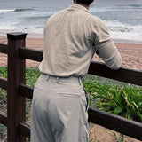 New Korean Fashion Men Polo Sweater Light Luxury Knitted Solid Color Long Sleeve Pullover Premium Quality Skin-friendly Knitwear