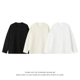 Spring New Striped Textural T-shirt For Men Long Sleeve Simple All-match Tops Korean Casual Solid Color Male Female Loose Tees
