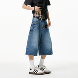 Mens Calf length jeans Loose Fit Summer Studded Rivet Casual Streetwear Lightweight Comfort Cool Trendy Fashion weid leg