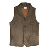 Vests Men Vintage Slim Classic Smart Casual Woolen Coats Autumn American Style Handsome Mature High Street All-match Fashion New