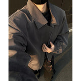 Autumn Short Jacket Men Fashion Casual Shoulder Padded Jackets Men Streetwear Korean Loose Bomber Jacket Mens Clothes M-3XL