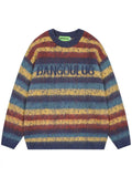 American street personality gradient letter round neck sweater for men and women in autumn and winter lazy style couple knitted