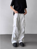 Ropa Y2K Fashion Multi Pockets White Pleated Baggy Jeans Cargo Pants For Men Clothes Wide Leg Loose Casual Lady Trousers