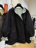 Design-sensory Zippers Trench Coat Both Sides Thin Hooded Jacket Korean 2025 Summer Spliced Jacket High-end Sunscreen Clothes