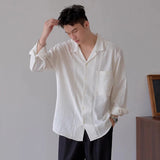 New Trend Men Luxury Business Shirts Casual Striped Long Sleeve Cardigan Tops Japanese Style Fashion Leisure Commuter Blouse